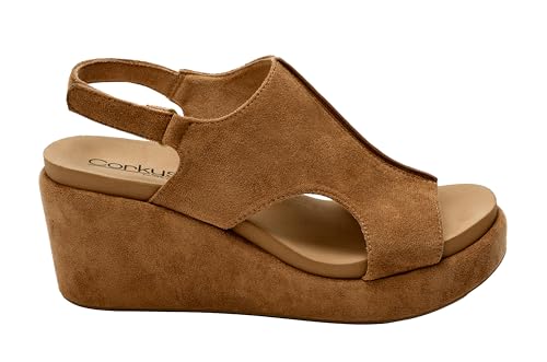 Image of Corkys Footwear Womens Carley Wedges, Featuring Corkys EVA Foam Cushioned Insoles, A 2.5 Inch Heel, Lightweight For All Day Wear, And Hook And Loop Closure