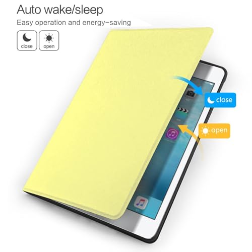 Protection iPad 10.2 jaune clair - Housse support folio iPad 9 8 7 génération