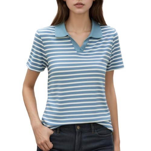 Camiseta de manga larga a rayas para look de oficina y ocio cómodo de mujer