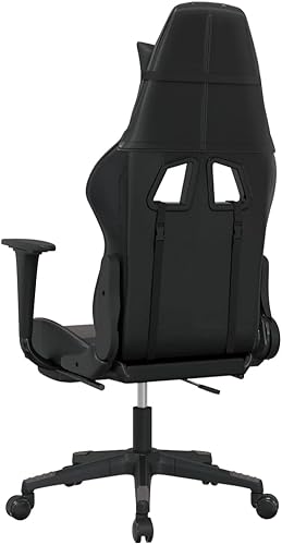Miniatura 6 de Silla gaming con reposapiés de piel sintética negra y gris