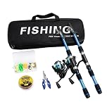 2-Pack Fishing Rod and Reel Combo Set, Telescopic Fishing Kit with Full Tackle Accessories, Portable Travel Gear for Freshwater & Saltwater