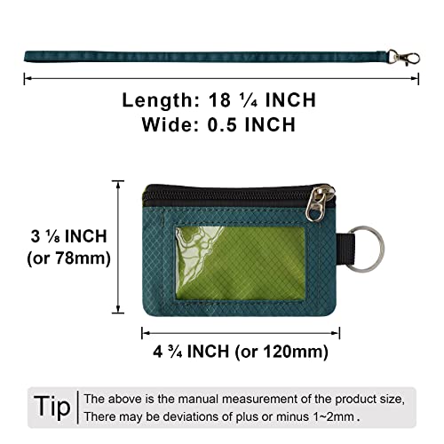 Image of CHENSPRX Minimalist RFID Blocking Small Wallet with ID Window,WaterResistant Zip Id Case Wallet with Lanyard Keychain for Cards,Cash,Travel,Women,Men