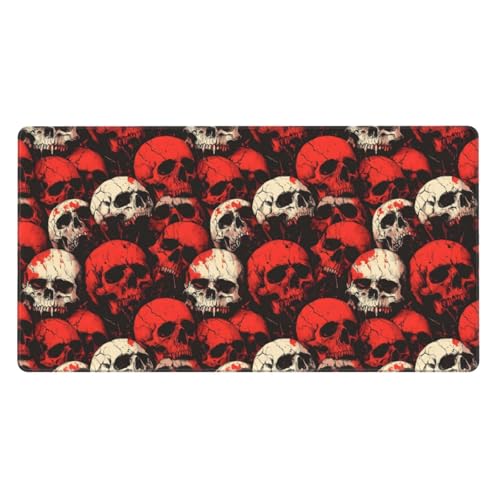 Tapis de souris pour ordinateur portable grand format anti-glisse tête de mort