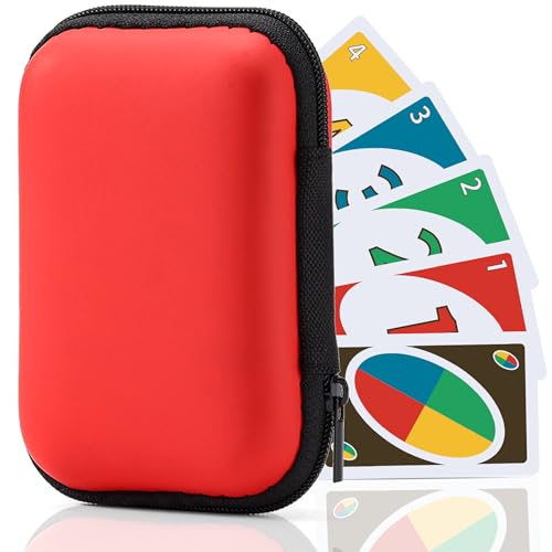 mwellewm Playing Cards Case for UNO Card Game Case Practical Playing Card Game Box Holder Storage Box (Red)