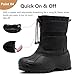 TRAILBLITZ Men's Winter Snow Boots Waterproof Warm Outdoor Lightweight Non Slip Cold Weather Shoes (10.5 Men, Black)
