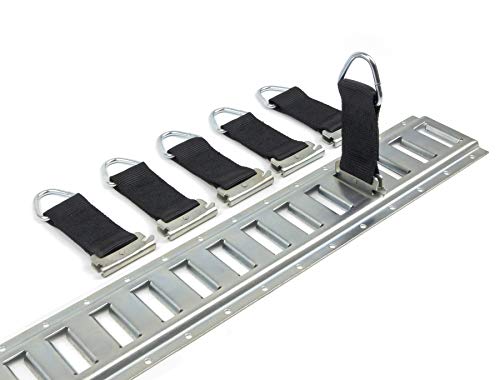 Powertye E-Track D-Ring Fittings W/ 2In Wide Polyester Webbing - 1,500 Lb Working Load Limit / 4,500 Lb. Breaking Strength - 6-Pack #TOP1