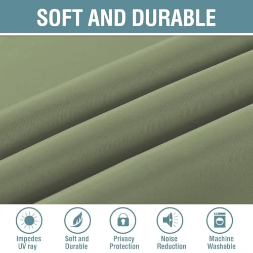 Image of H.VERSAILTEX Blackout Curtain for Living Room Thermal Insulated Window Treatment Curtain Extra Long 63 inch Length Energy Saving Solid Grommet Top Blackout Drape, One Panel, Sage, 52 inch W x 63 inch L