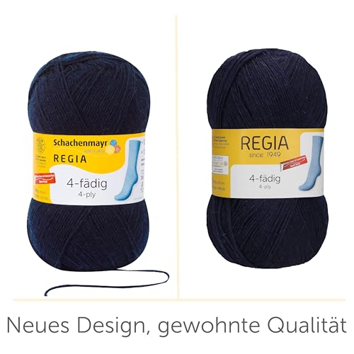 Regia 4-Fädig Uni 100G Marine Handstrickgarn – Bild 5