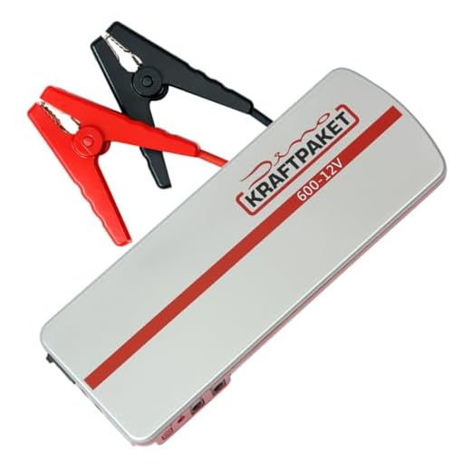 Dino KRAFTPAKET 12V-600A Starthilfegerät 66.6Wh 18000mAh | KFZ Starthilfe Powerbank für Diesel & Benziner | Autobatterie Motorradbatterie |Blei-Säure, GEL, EFB, AGM-Batterie | Für Auto Motorrad Boot