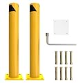 YITAMOTOR Safety Bollard Post, 42" x 4.5" Steel Bollards, Parking Bollard for Warehouse, Yellow, 2PACK