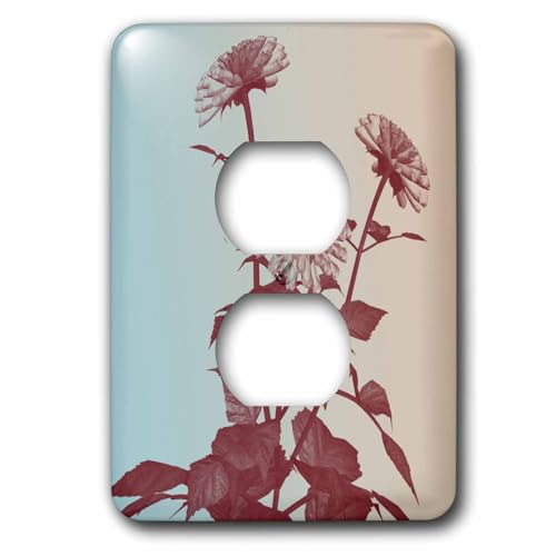 Cache-prise 2 fleurs blanches vintage pour décoration salon et chambre