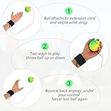 DSLSQD 4 Stück Handgelenk-Rückprallball, 5,1 cm, Gummi-Armband, inklusive Basketball, Baseball und Fußball, für Teenager und Erwachsene, Handgelenkübungen