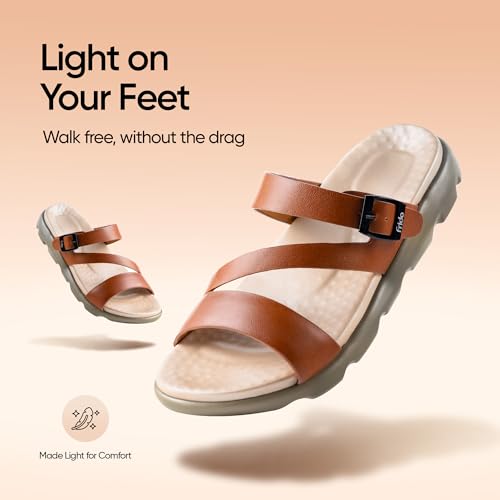 Image of Frido Cloud Comfort Orthopaedic Sandals for Women | Arch Support & Heel Cushion | Anti-Slip Sole, Adjustable Buckle | Lightweight Soft PU Footbed | Available in Open Toe & Toe Separator Style