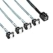 immagine 4YIWENTEC Mini SAS interno HD (host SFF-8643) a 90 gradi 4 SATA (Target) Hard Disk Cable (8643 SATA 90 gradi 0,5 M)