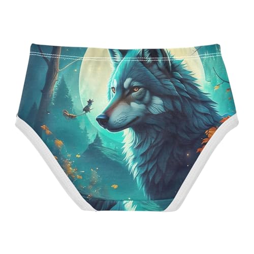 Cool Wolf Teal Girls Underwear Toddlers 2t Cotton Panties for Girl Artistic Briefs Girls Undies2