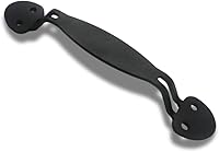 Vista 14 de Paquete de 2 manijas de barra recta de 8 pulgadas para puerta de granero, tiradores de hierro fundido negro para puertas correderas, puertas