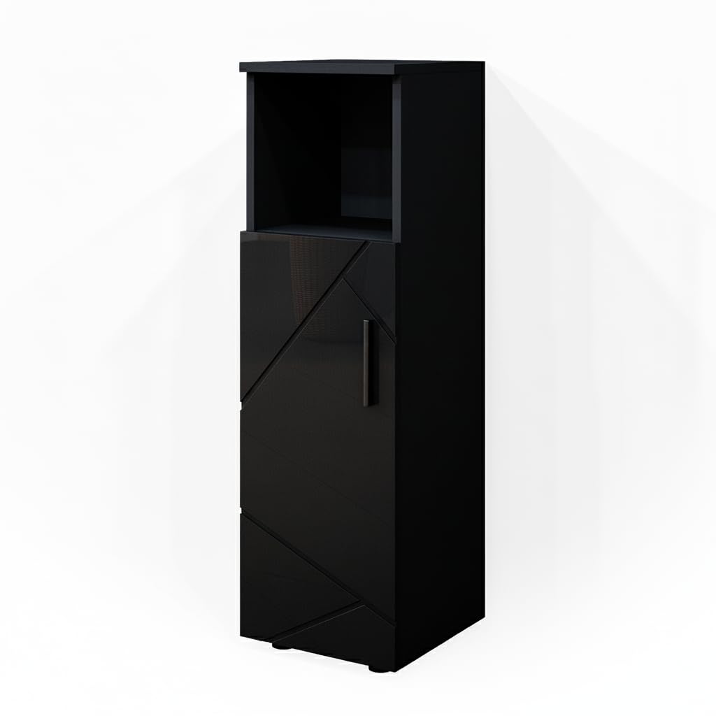 Vicco Mobiletto bagno Irma, Antracite lucido, 30 x 95 cm | per la conservazione di accessori da bagno e combinabile con Irma