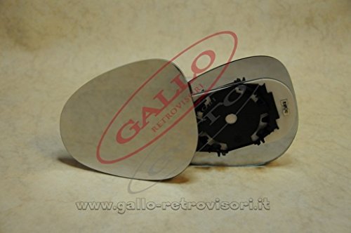  Specchio Retrovisore specchietto esterno - Sinistro, Piastrato, Curvo, Cromato, Compatibile con Lancia YPSILON dal 2009 al 2011