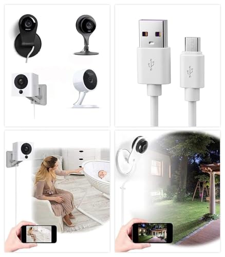 Image of Micro USB Extension Cable 12 ft for Wyze Cam v3, Blink mini, Kasa Camera | Nest, Yi Dome, Arlo Q, Ring Indoor Cam 2nd Gen - Charging Charger Power Cord