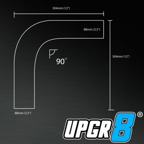 Upgr8 Universal Outside Diameter Polished Aluminum Pipe (3.5"(89MM), 90 Degree)