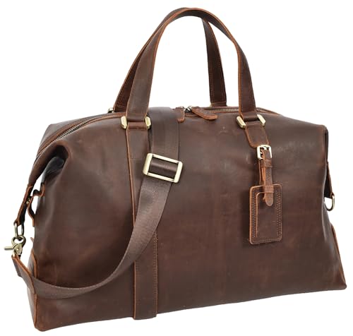 Sac fourre-tout rembourré en cuir véritable marron rouille pour ordinateur