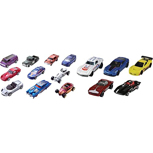 Hot Wheels Pack de 10 vehículos, Coches de Juguete + Pack de 5 vehículos, Coches de Juguete (Modelos Surtidos) (Mattel 1806)