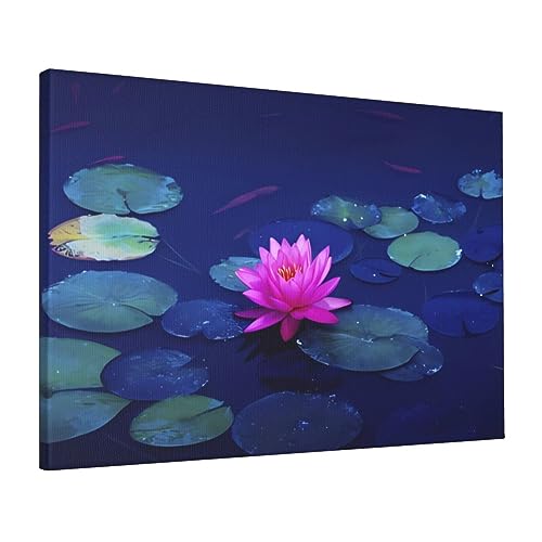 Toile lotus lumineuse moderne de 40x60cm pour illuminer la chambre
