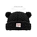 Fashion Bear Ear Brimless Hat for Various Head Size Winter Autumn Pullover Skull Hat Unisex Headpiece for Casual Wear Black