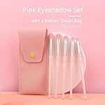 Pink Portable Eye Shadow Brush Set by ENZO KEN, Vegan Eyeshadow Brushes Set, Small Nose Contour Brush, Diamond Eyeshadow Brush, Eye Brush, Eyeshadow Blending Brush, Eye Makeup Brushes Set Professional - Image 2