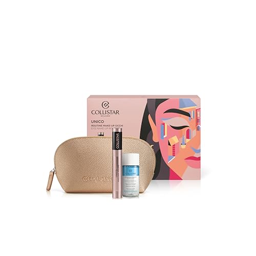 Collistar Cofanetto Regalo Make up Donna, Pochette con Mascara Unico Volume Nero Intenso e Soluzione Bifasica Struccante 35 ml