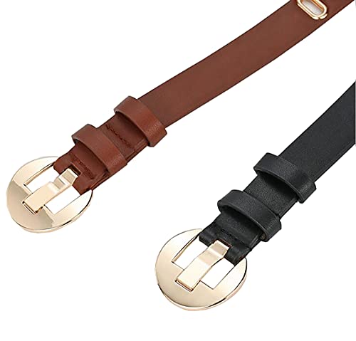 Belt Hollow Flat Hole Waist Belt Decoration Pin Buckle Pants Belt Dresses Accessary PU 1 PC3