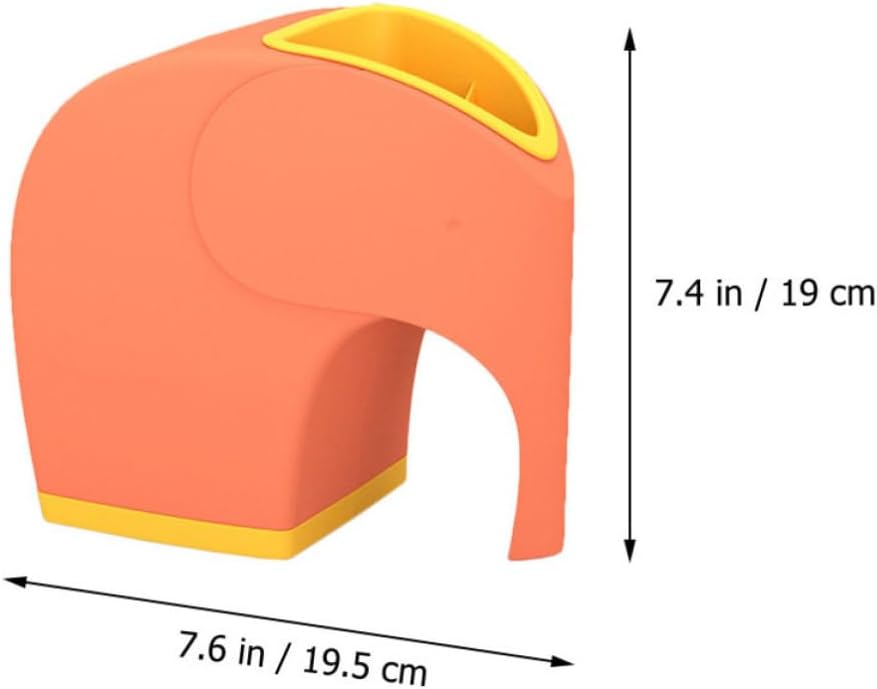 Multifunctional Elephant Plastic Tissue Box Holder with Comfortable Hand Feeling, Creative Design for Office and Restaurant Use, Orange Paper Towel Storage Container