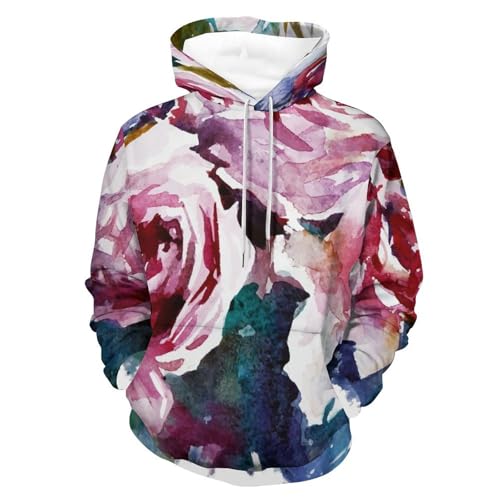 Sweat à capuche aquarelle de fleurs confortable taille s
