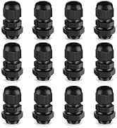 CGELE Cable Gland 12 Pack 3/8" NPT Waterproof Adjustable Connector Strain Relief Cord Connectors ...