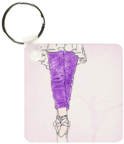 Porte-clés danseuse de ballet 3drose KC 25900 2 rose et violet en lot de 4