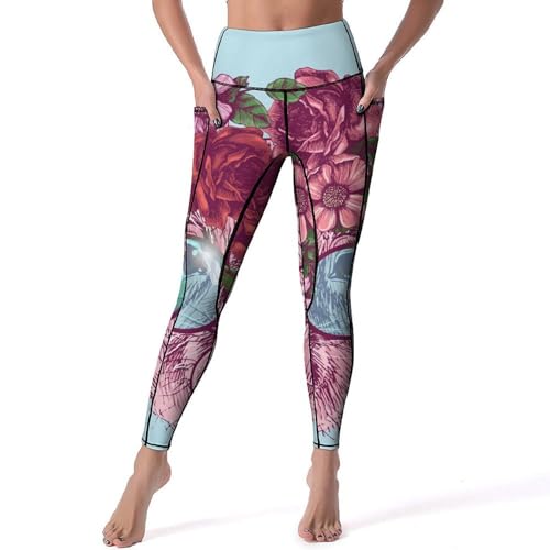 Legging yoga taille haute pour femmes pantalon sport fitness gainant imprimé cochon S