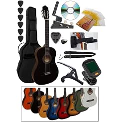 Pack Guitare Classique 1/2 (Enfant) + 6 Accessoires + Cour Vidéo et DVD (Noir) - Les Beatles, Paul McCartney, John Lennon, RIngo Starr, George Harrison