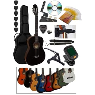 Pack Guitare Classique 1/2 (Enfant) + 6 Accessoires + Cour Vidéo et DVD (Noir) - Les Beatles, Paul McCartney, John Lennon, RIngo Starr, George Harrison