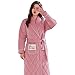 Kimono Bademantel Winter Langes Bad Nachthemd Dickes Korallen Fleece Gesteppte Weibliche Robe Kimono Bademantel Nachthemd Warme Langarm Nachtwäsche