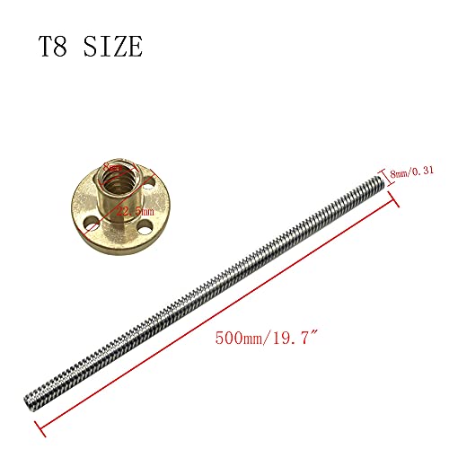 Akkacm LDSW-T8X8-500 2Pcs 500Mm Tr8X8 Lead Screw thumb #5