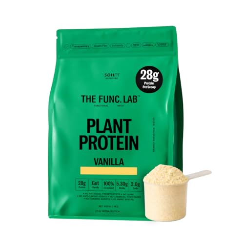 Image of The Func. Lab Plant Protein for Men and Women - Vanilla Flavour | 1 kg | 28g Protein per Scoop | Pea and Rice Blend | Vegan, Sugar‑Free | 100% Clean Label, Gut Friendly, Vegetarian
