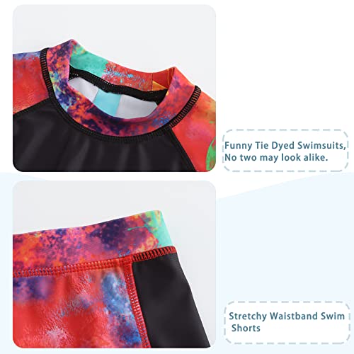 Image of Girls Rash Guard Set for Girls Long Sleeve Swimsuits Hawaiian Two Piece Bathing Suits Swimwear Set