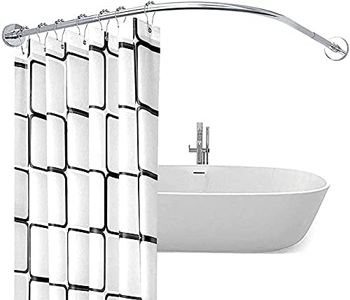 Rail de rideau de salle de bain en forme de L pour douche d'angle