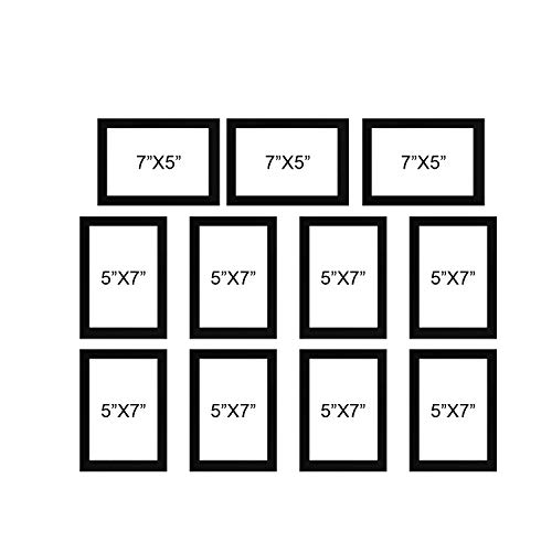 Image of Amazon Brand - Solimo Collage Set of 11 Black Photo Frames (5 X 7 Inch - 11)