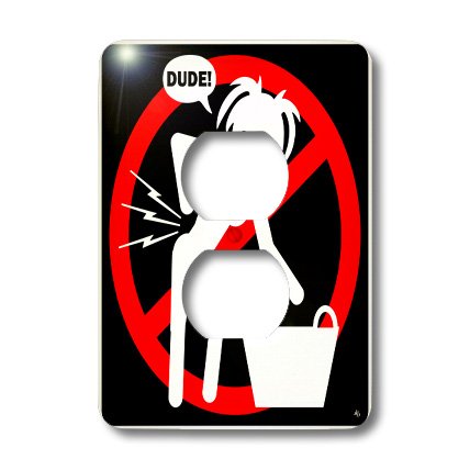 Panneau noir laundry hazard 3dRose pour double prise murale - 3