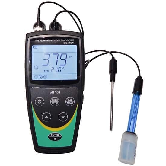 Environmental Express pH 100 Portable pH Meter with pH and Temperature Probes