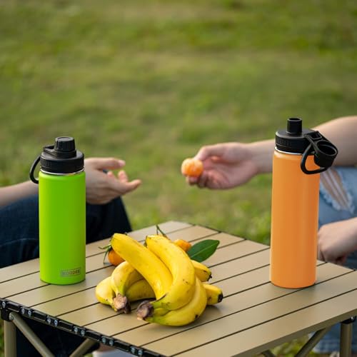 Image of koodee 26 oz Insulated Water Bottle Stainless Steel Double Wall Vacuum Metal Sports Water Bottle with Leakproof Spout Lid, Wide Mouth Water Bottle (Cosmic Orange)