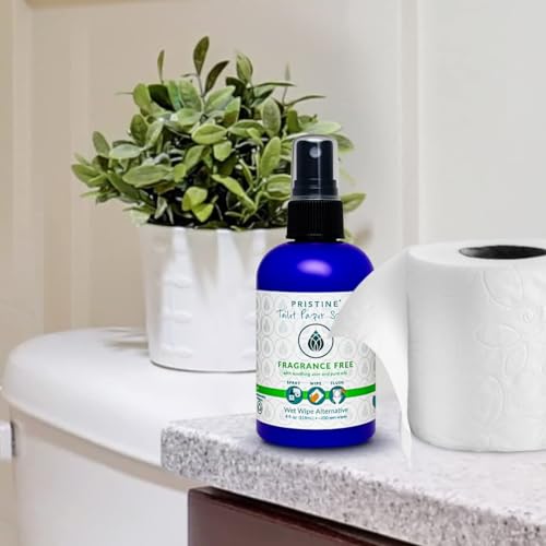 Image of PRISTINE Toilet Paper Spray - As Seen on Shark Tank, More Natural Personal Cleansing Wipes & Flushable Wet Wipes Alternative, Spray Toilet Paper to Create Flushable Wipe, Fragrance Free, 4 fl oz