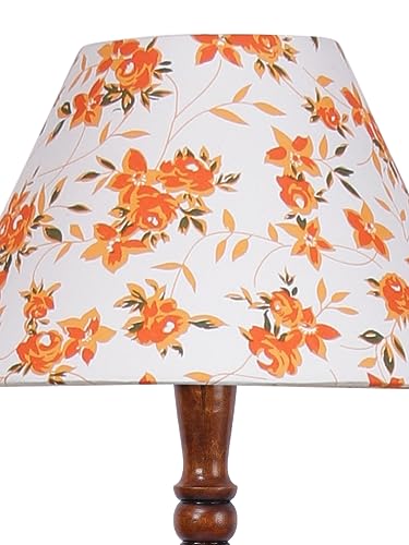 Image of Devansh Multicolor Cotton Conical Wooden Floor lamp -29