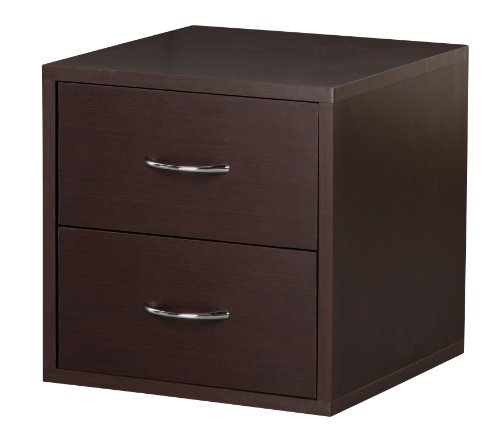 Foremost 327409 Modular 2-Drawer Cube Storage System, Espresso
